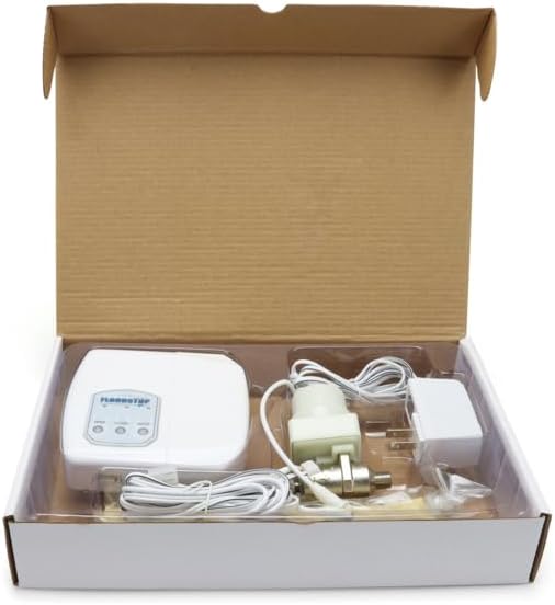 FloodStop Ice Maker Leak Detector Kit with Automatic Water Shut-Off and Visual/Audible Alarms, 1/4" Compression