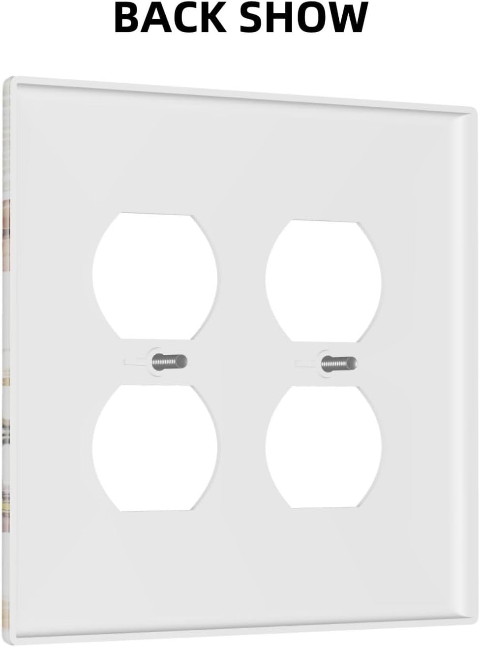 Decorative Outlet Covers Rustic White Butterfly Flowers Leaves 2 Gang Wall Plate Cover Double Duplex Receptacle Two Switch Light Switch Cover Plate Jumbo Dual Faceplate for Home Decor