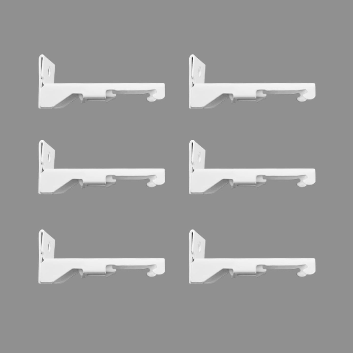 White Wall Mount Brackets for Curtain Track, Bendable Curtains Tracks Walls Mounting Hardware (6 PCS)