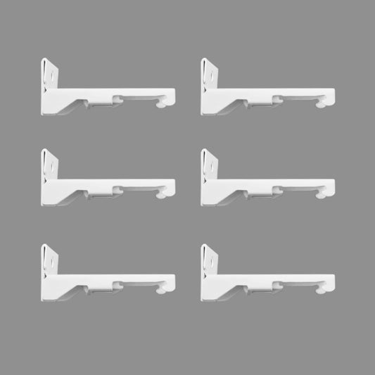 White Wall Mount Brackets for Curtain Track, Bendable Curtains Tracks Walls Mounting Hardware (6 PCS)