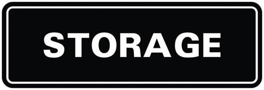 Standard STORAGE Door/Wall Sign - Black - Small (10 Pack)