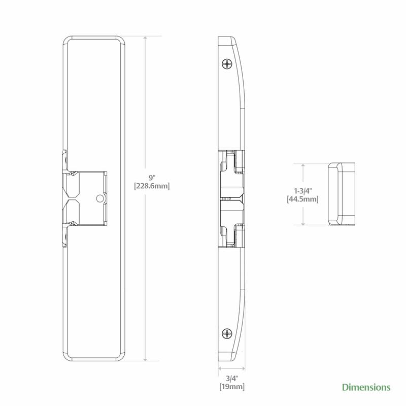 bus HES 9600 Electric Strike Surface Mounted Body for Rim Exit Devices, Latchbolt Monitoring, Satin Stainless Steel Finish, Model: 9600-630-LBM