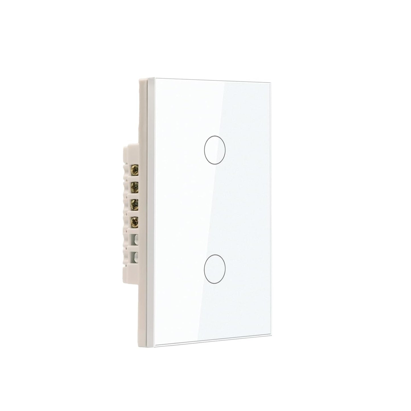 WiFi Smart Light Switch 118X72X34MM Need Neutral Wire,2.4GHz Wi-Fi Touch Switch,Work with Smart Life/Tuya App, Compatible with Alexa and Google Home, White 2 Gang