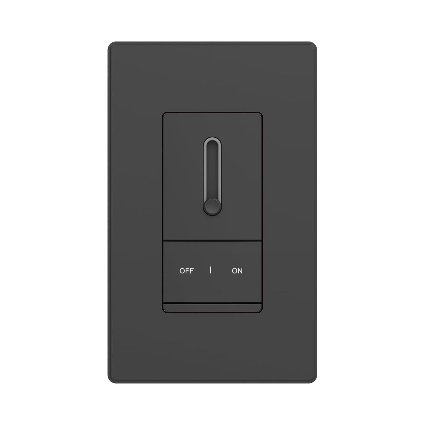 ELEGRP Slide Dimmer Switch for Dimmable LED, CFL and Incandescent Light Lamp Bulbs, Single Pole or 3-Way, Full Control with Preset, Rocker Paddle, Wall Plate Included, UL Listed (1 Pack, Matte Black)