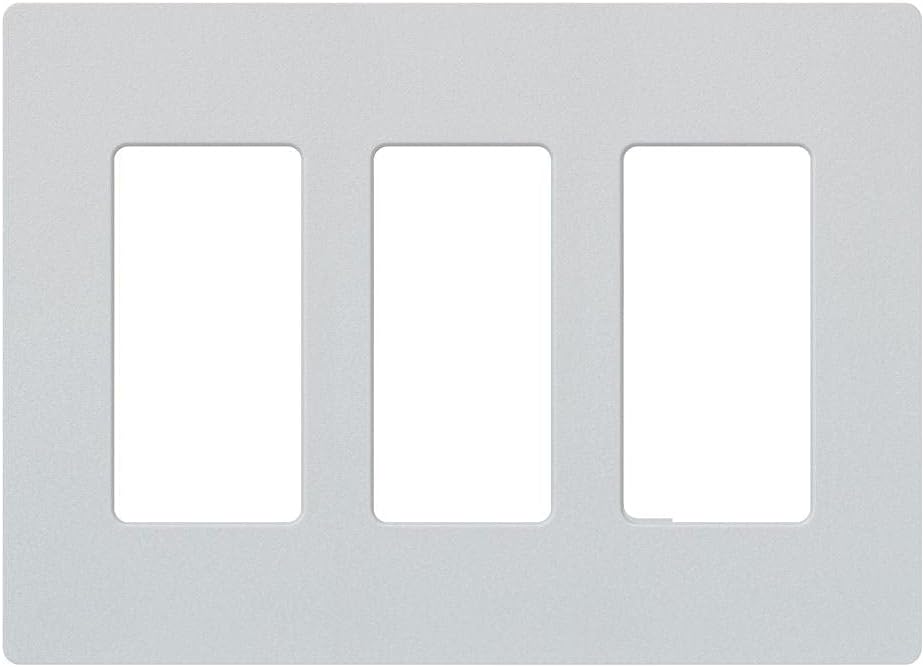 Lutron Claro 3 Gang Decorator/Rocker Wallplate, Satin, Palladium (1-Pack) | SC-3-PD