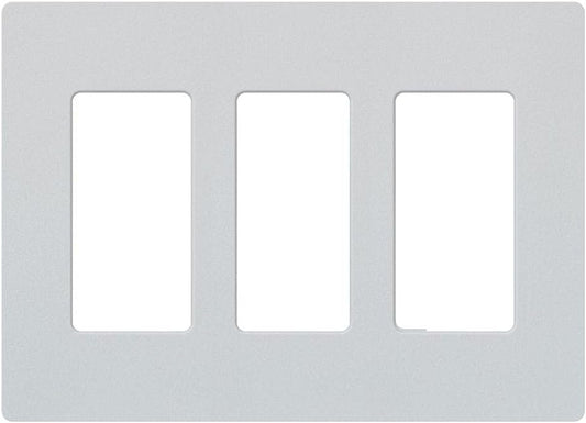 Lutron Claro 3 Gang Decorator/Rocker Wallplate, Satin, Palladium (1-Pack) | SC-3-PD
