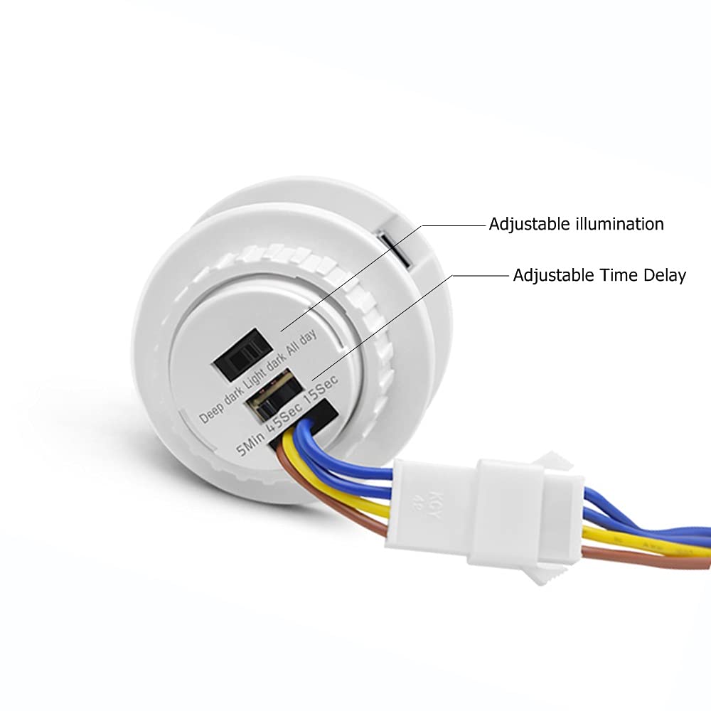 Mini Motion Sensor Light Switch 110-220V PIR Sensor Smart Detection Time Delay Adjustable Infrared Induction Detector for Strip LED Ceiling Lamp