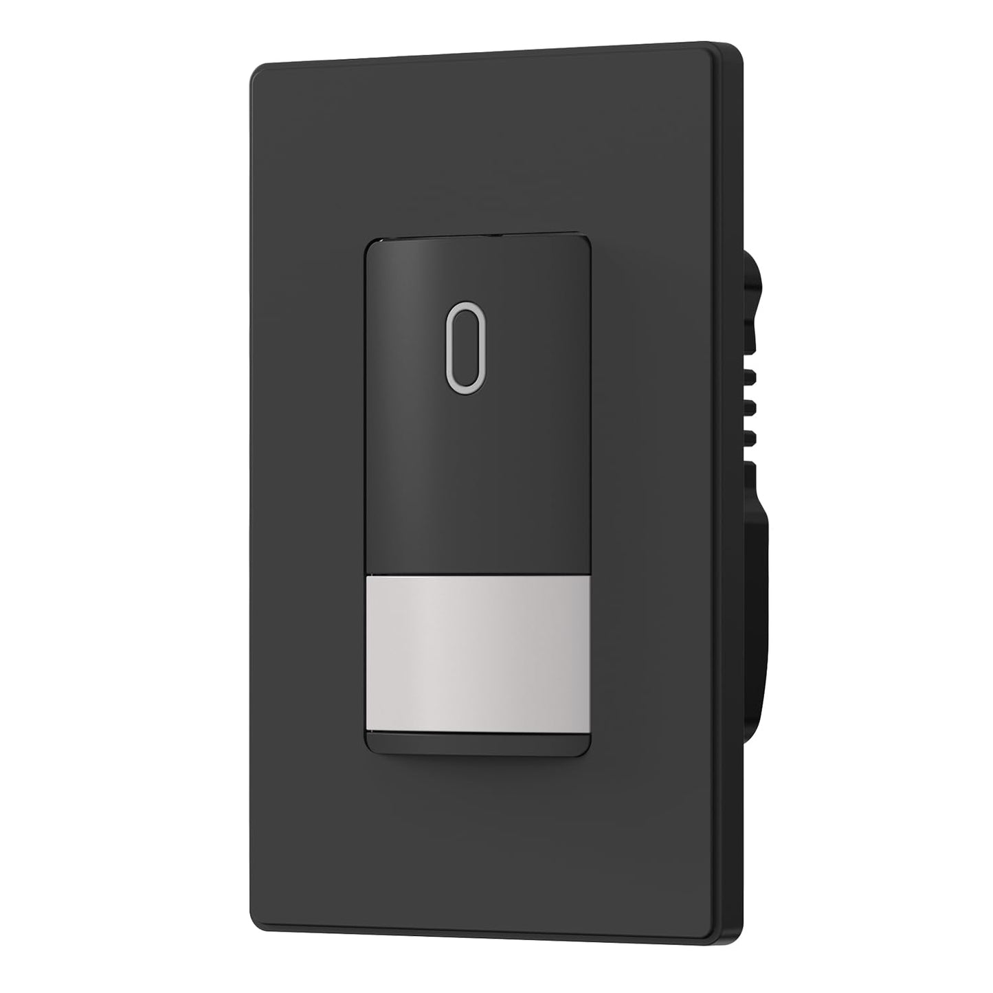 ELEGRP Matte Black Single Pole Occupancy Motion Sensor Light Switch, Need Neutral Wire, 120° Sensor Coverage PIR Infrared Motion Activated, for CFL/LED/MLV/INC/HAL/Fan, UL,1 Pack