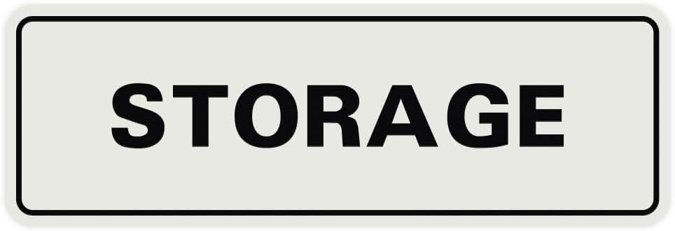 Standard STORAGE Door/Wall Sign - Lt Gray - Small (10 Pack)