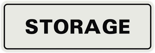 Standard STORAGE Door/Wall Sign - Lt Gray - Medium (5 Pack)