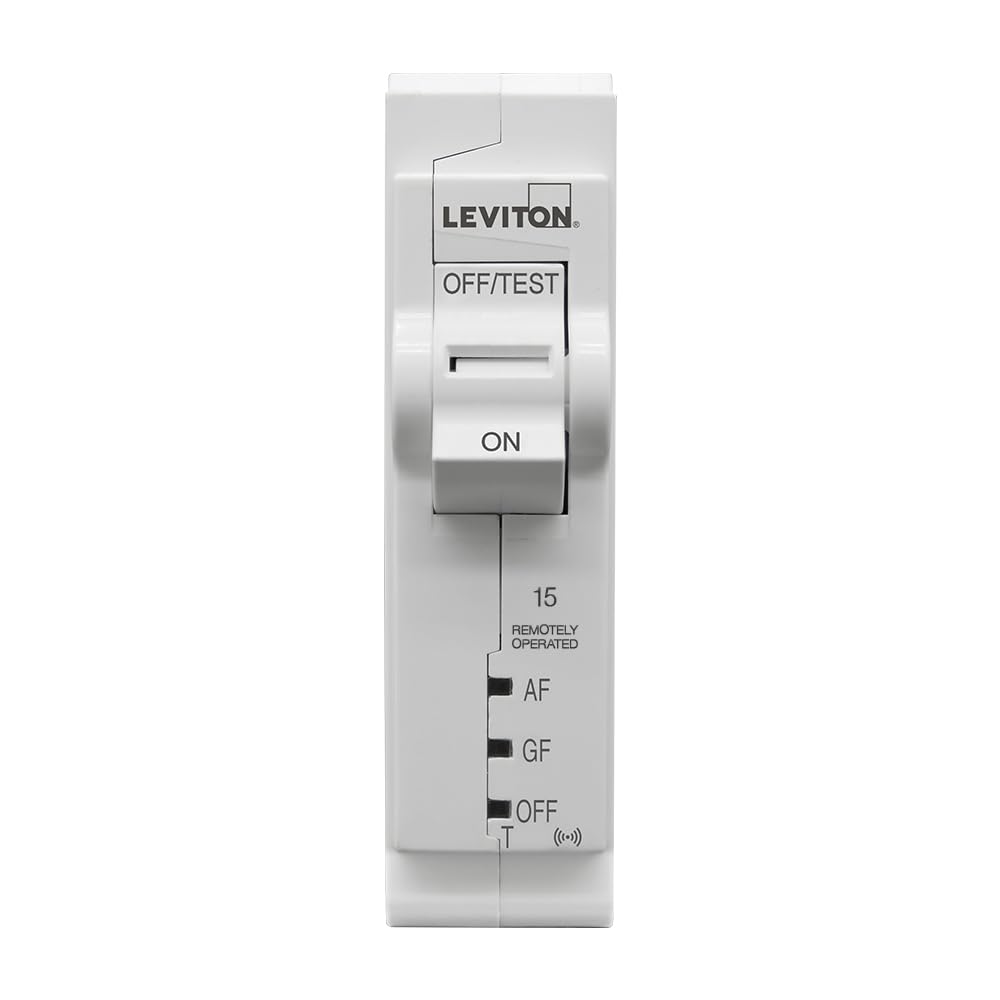 Leviton 2nd Gen Smart Circuit Breaker with Remote Control, Dual Function AFCI/GFCI, 1-Pole 15 Amp, 120-Volt, 10kA Interrupt Rating, LB115-DST