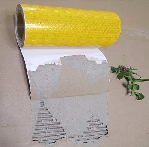 Yellow Reflective Tape 4 inch Wide, Outdoor Waterproof High Visibility Warning Industrial Marking Tape, Safety Stickers (68 feet,5 Rolls)
