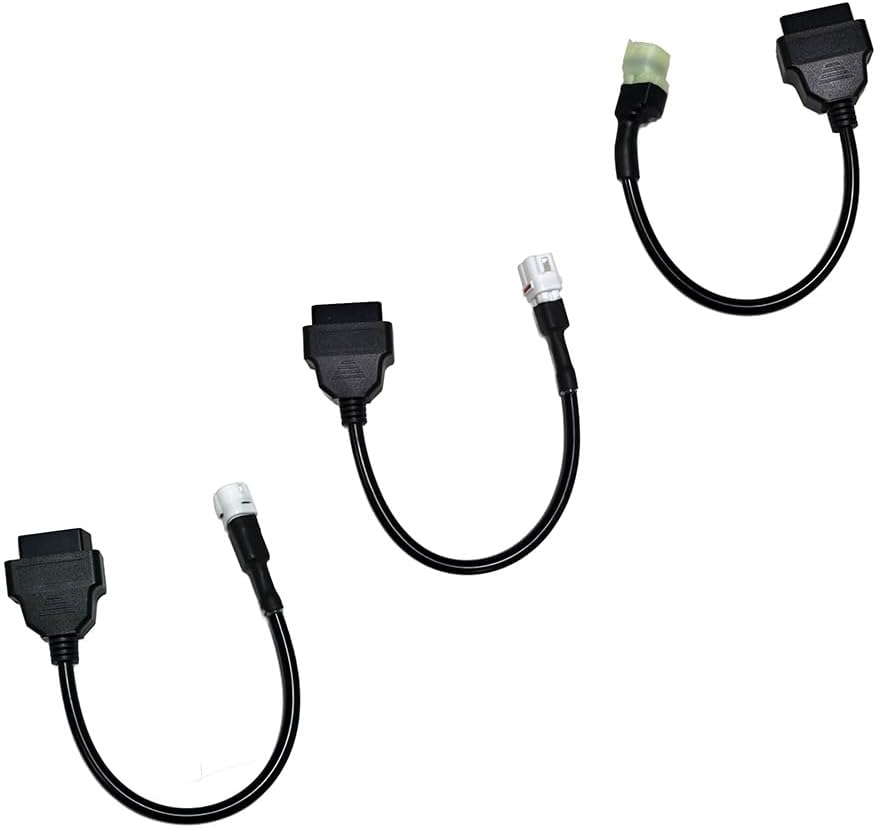 OBD2 Adapter Cable Fits for Yamaha Kline ATVs Honda and More Motorcycles, 3/4Pin to 16Pin OBD2 Diagnostic Adapter Cable Works with All OBDII Scanner
