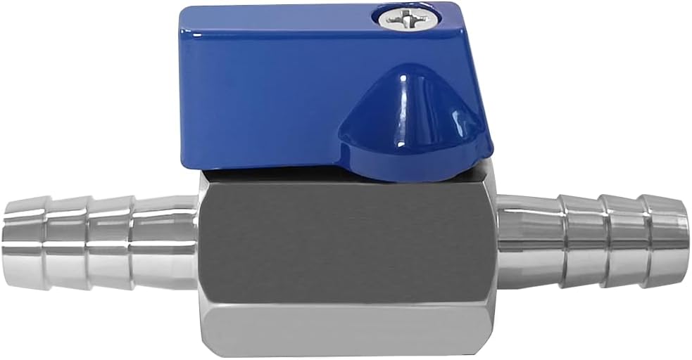 Beduan 3/8” Barb Ball Valve 304 Stainless Steel Mini Shut Off Valve for 3/8 ID Hose Water Gas Fuel Drip Irrigation and Aquariums