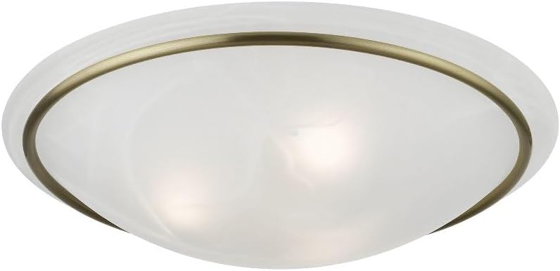 Livex Lighting 4825-01 Newburgh Collection 3 Light Large Semi-Flush, Antique Brass