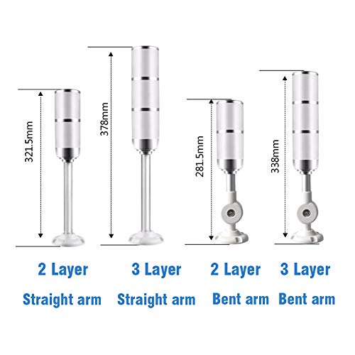 Led Warning Lamp Aluminum Led 3 Color Indicator Light 3W 24V Workshop Machine Signal Buzzer Stack Tower Light Alarm (24V)