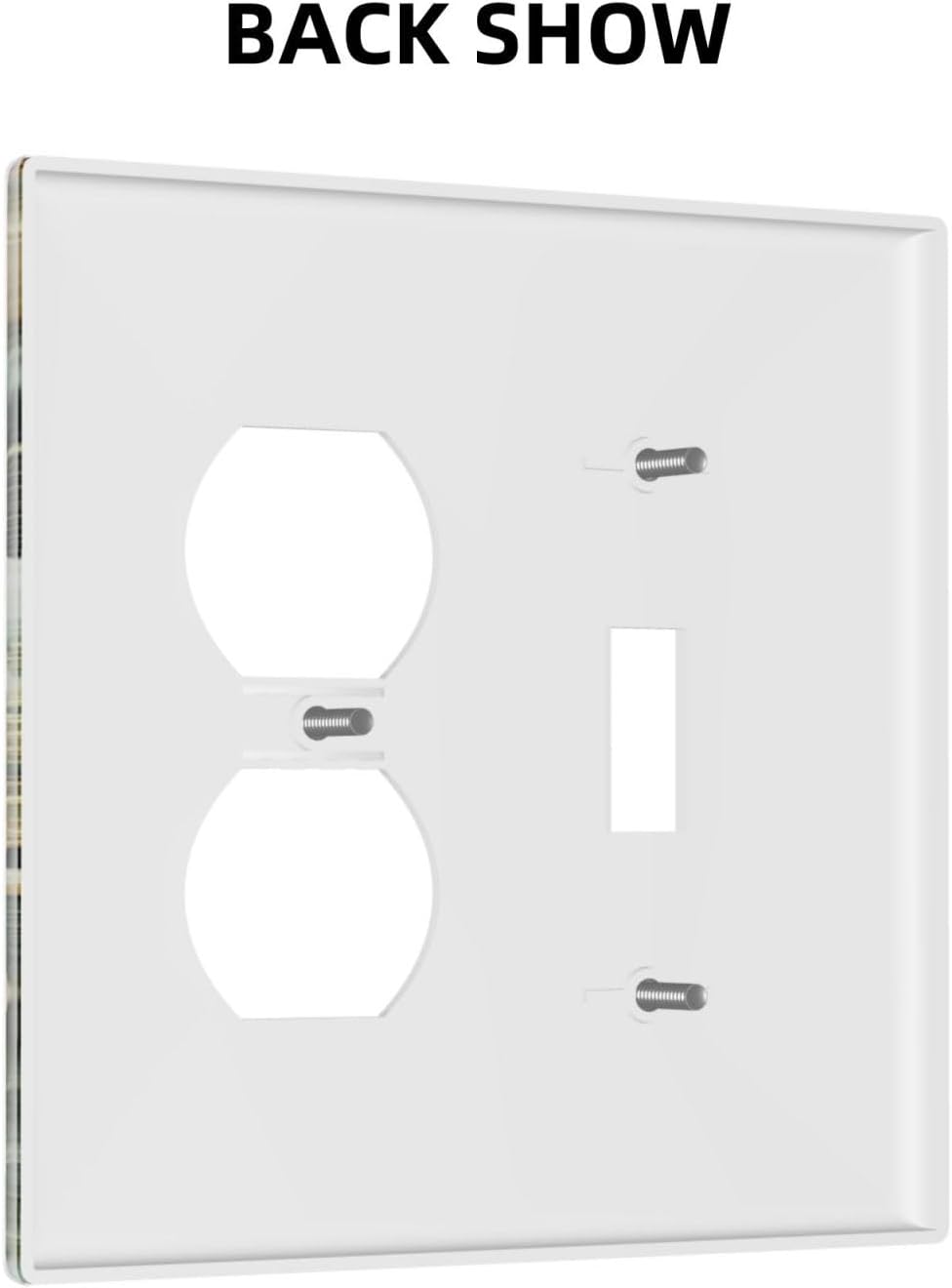Decorative Outlet Covers Rustic Green Floral Leaves Teal Flowers Gold Stripe 2 Gang Wall Plate Cover Single Toggle Duplex Combo Two Switch Light Switch Cover Plate Faceplate