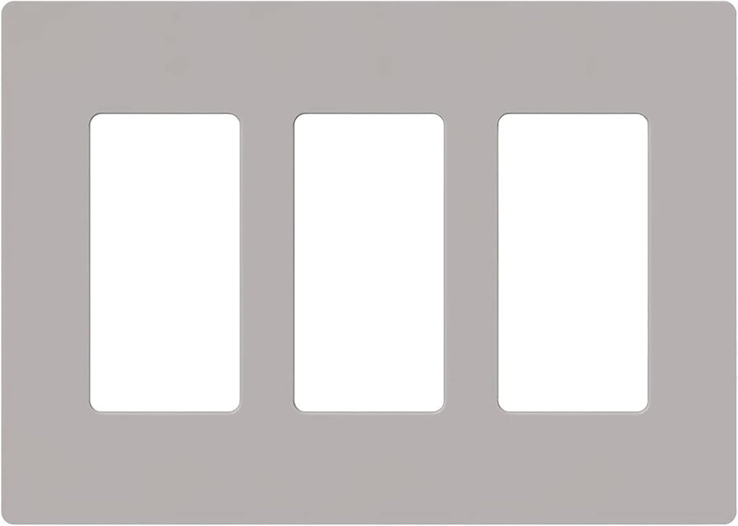 Lutron Claro Light Switch Cover Plate, 3 Gang Wallplate, for Decorator Light Switches, Rocker Light Switch Cover, Outlet Cover, Screwless Switch Plate Cover, Gloss, CW-3-GR, Gray