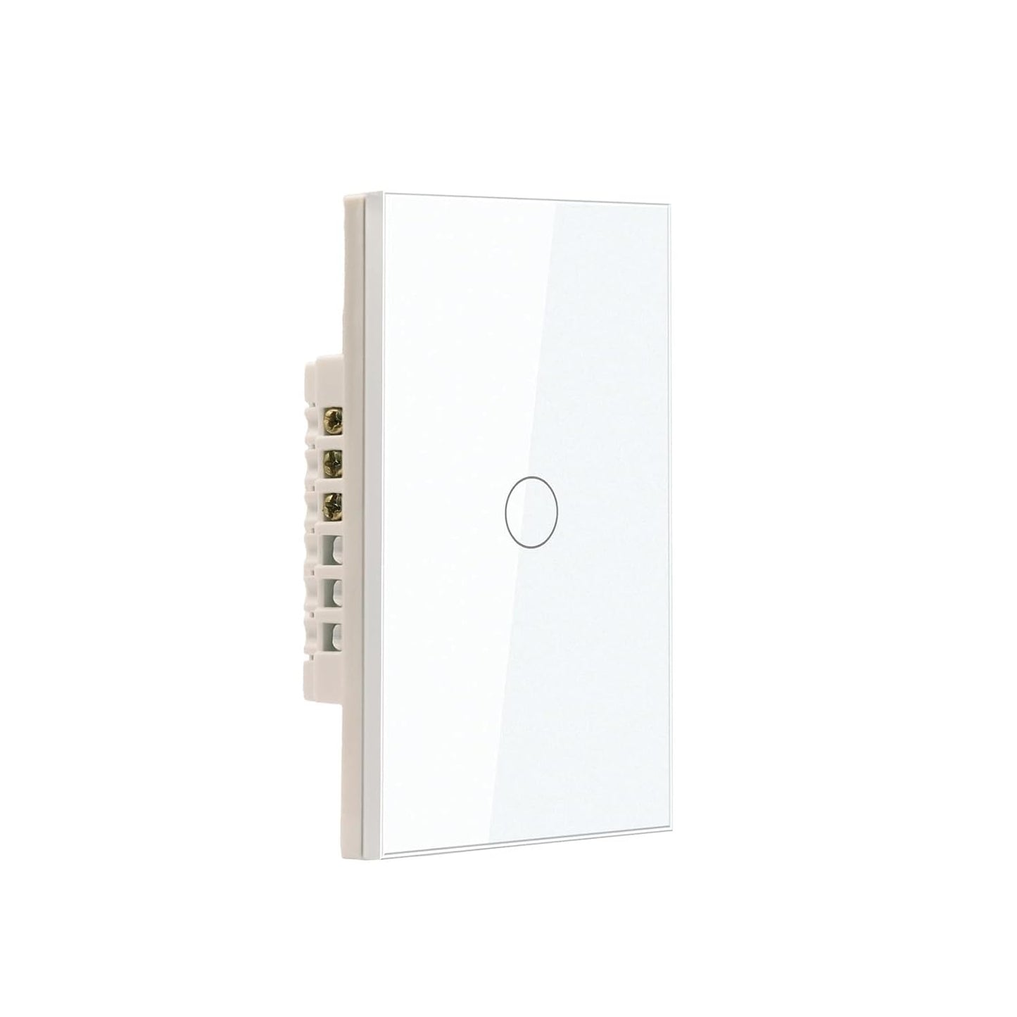 Smart Light Switch 20A 118X72X34MM Need Neutral Wire,2.4GHz Wi-Fi Touch Switch,Work with Smart Life/Tuya App, Compatible with Alexa and Google Home, White 1 Gang
