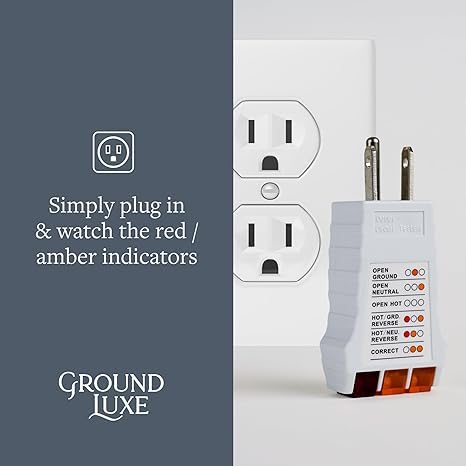 Outlet Tester for Grounding Products - Test Receptacles & Sockets for Proper Wiring - Simple Tool for Electrical Assessment