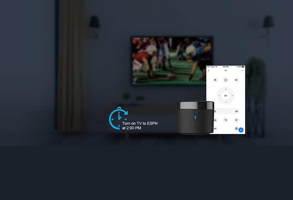 BroadLink RM4 Mini IR Universal Remote Control (2.4 GHz Wi-Fi Only), Smart Home Automation Wi-Fi Infrared Blaster for TV, AC, STB Audio, Works with Alexa, Google Home, IFTTT