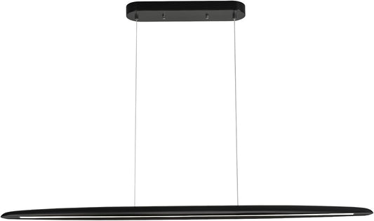 71" Wood Linear Pendant Light Black Linear Pendant Dinning Room Hanging Lights LED Dimmable Chandeliers 50w for Dining Room Pool Table Lights Kitchen Island Light Black