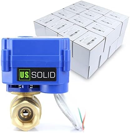U.S. Solid Motorized Ball Valve- 1" Brass Ball Valve with Standard Port, 9-24V AC/DC and 2 Wire Auto Return Setup (25 Packs)