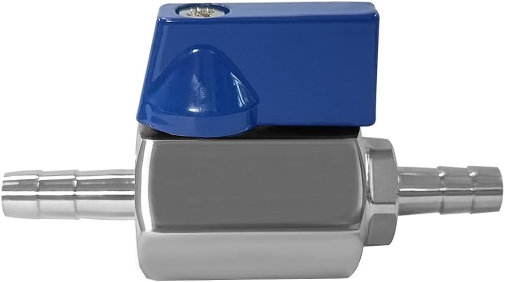 Beduan 2PCS 1/4” Hose ID Barb Ball Valve 304 Stainless Steel Mini Shut Off Valve for Water Gas Fuel Drip Irrigation and Aquariums