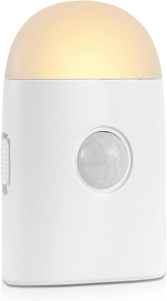 Motion Sensor LED Night Lights Warm White with Adjustable Brightness Rechargeable Battery, with Hook and Stick-On for Cabinet, Wardrobe,Closet,Hallway, Stairs (1 Pack)