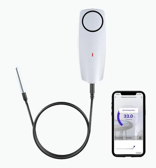 PHOVOLT Zigbee Refrigerator Thermometer:App Notification, Data Record Export, Fridge Thermometer with Probe for Refrigerator, Freezer, Hot Tub.Hub Required