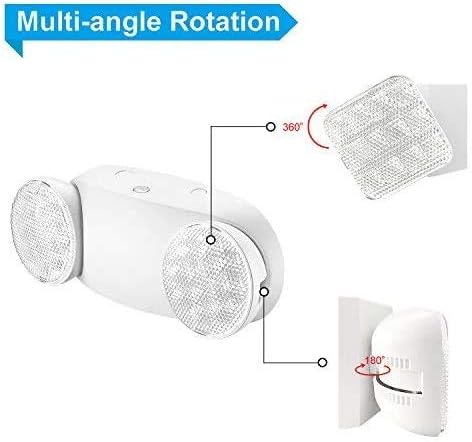 4 Pack White LED Emergency Lights with Battery Backup, Two Head Adjustable Emergency Lighting Fixtures-Fireproof Materials-Emergency Lighting Fixture/Emergency Light Home