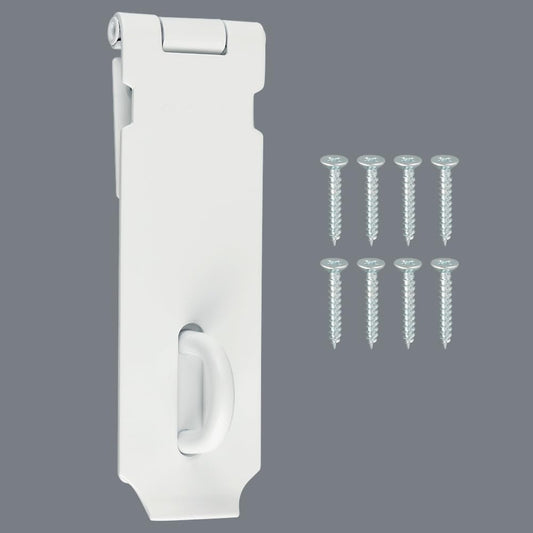 Alise Door Locks Hasp Latch,5 Inch SUS 304 Stainless Steel Safety Packlock Clasp Hasp Lock Latch,with Fixing Screw for External Doors Window Cabinet Pet Cage MS9W-5C