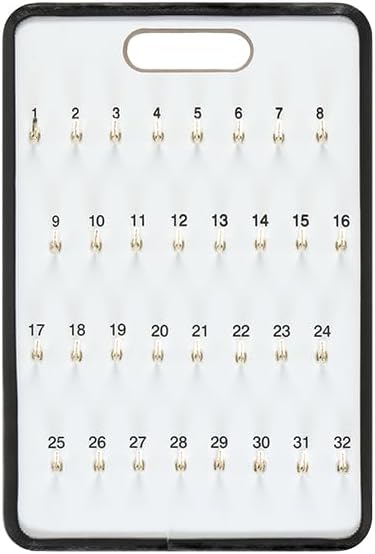 Masonite Key Holder Wall Mount with 32 Spring-Lock Hooks 13-1/2" × 20" – Wall Mounted Key Organizer Board with Metal Trim and Handle – Dealership, Office, Garage Key Rack Cabinet - Pack of 3