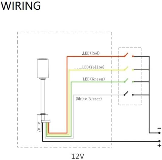 12V DC LED Warning Lights Multi-Layer Industrial Signal Light Alarm Lights Machine Equipment Indicator Lamp (1-Layer)