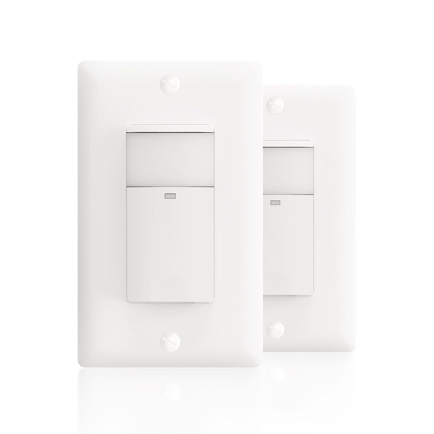 ECOELER Single Pole Occupancy Motion Sensor Light Switch, PIR Infrared Motion Activated Switch with Sensitivity & Delay Adjustable, Neutral Wire Required, for Kitchen, Garage, Stairwell, 2 Pack