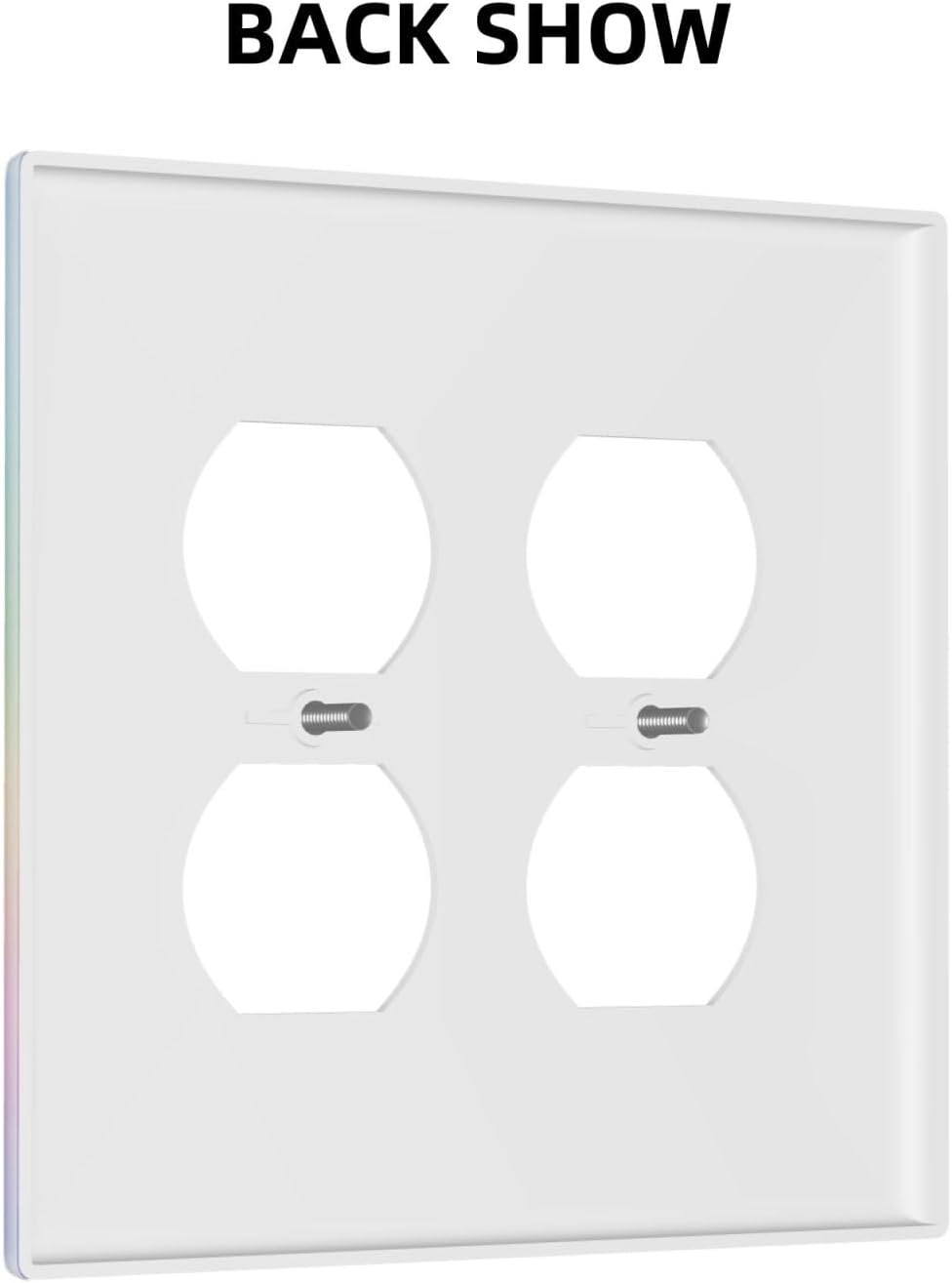 Decorative Outlet Covers Pink Blue Purple Iridescent Rainbow 2 Gang Light Switch Cover Plate Double Duplex Wall Plates for Electrical Outlets Switch Plate Covers for Bedroom Home Decor