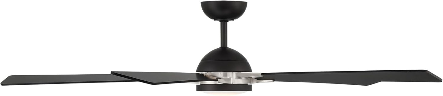 Rotary Indoor and Outdoor 5-Blade 65in Smart Home Ceiling Fan in Matte Black Brushed Nickel with 2700-3000-4000-5000K Selectable LED Light Kit and Remote Control works with iOS or Android WAC App