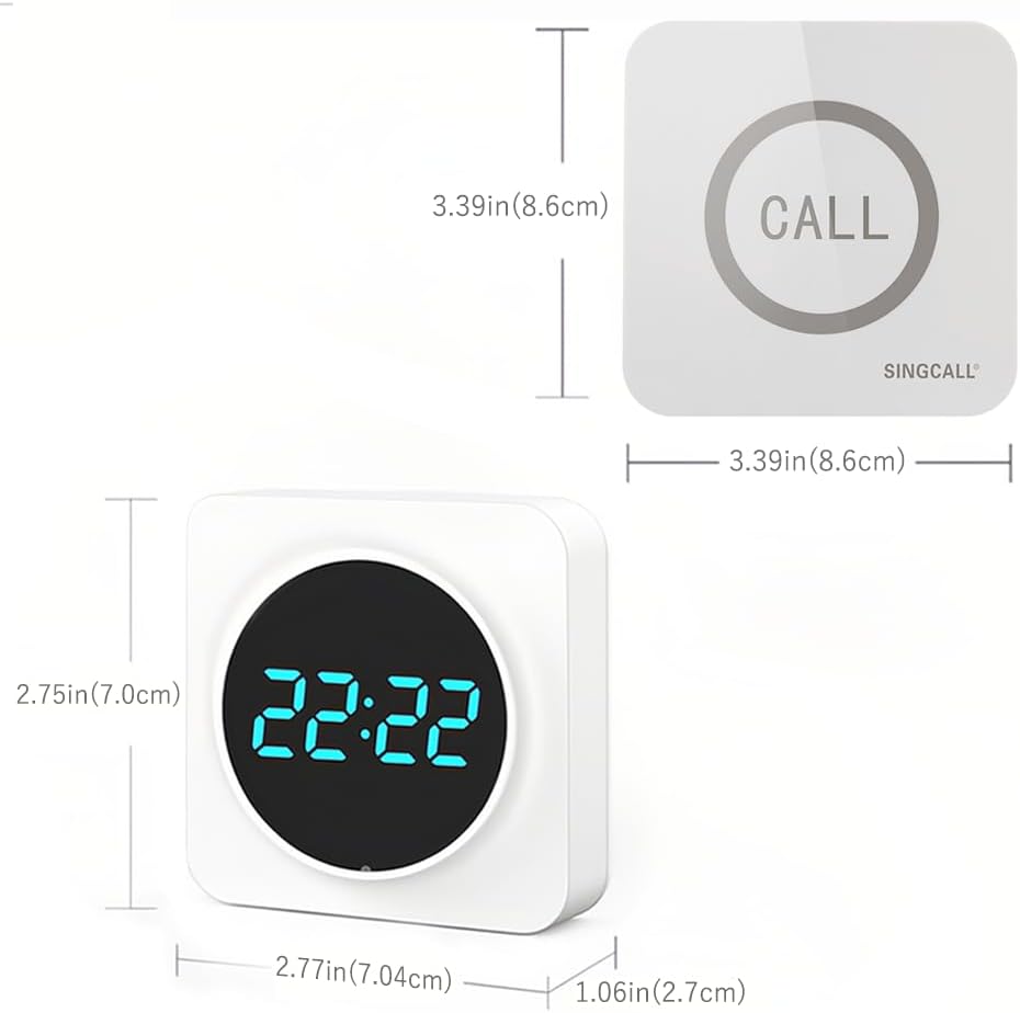 SINGCALL Restaurant Pager System Waiter Calling System Pagers and Beepers for Kitchen,Fast Food,Hotel,Restaurants,Cafe,Bar to Call Waiters 1 Number Display Receiver