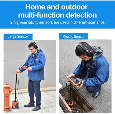 PQWT L7000 Underground Water Leak Detectors Indoor Outdoor Wall Water Pipe Detector Machine Multi Sensor Acoustic Pipeline Leakage Detection Kit Noise Reduction Headphone Smart Touchscreen Carry Case