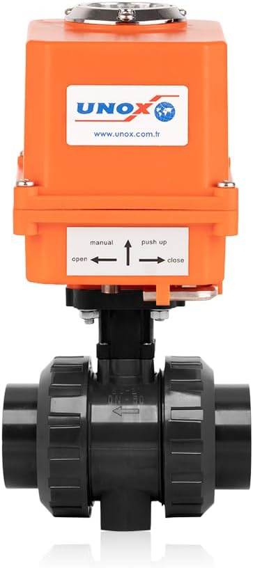 Unox 220V AC Electric Actuated Ø110 (4") U-PVC Ball Valve, Motorized Ball Valve For Water - PN16