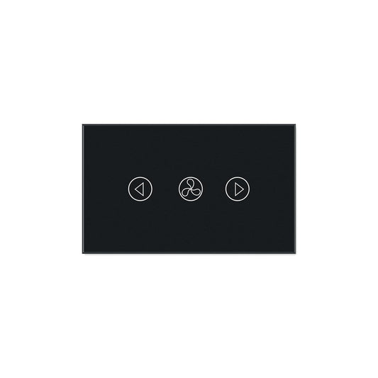 Smart Fan Switch Neutral Wire Required, 2.4GHz WiFi Dimmer Light Switch with Remote Voice Control, Tempered Glass Panel, Compatible with Alexa and Google Home, Black WiFi Fan