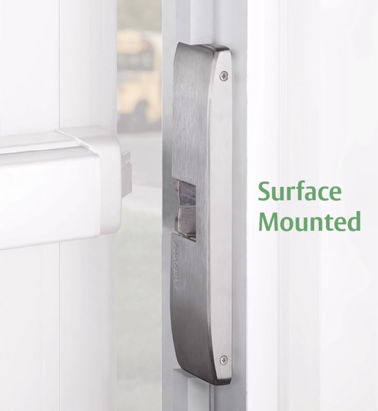 bus HES 9600 Electric Strike Surface Mounted Body for Rim Exit Devices, Satin Stainless Steel Finish, Model: 9600-630