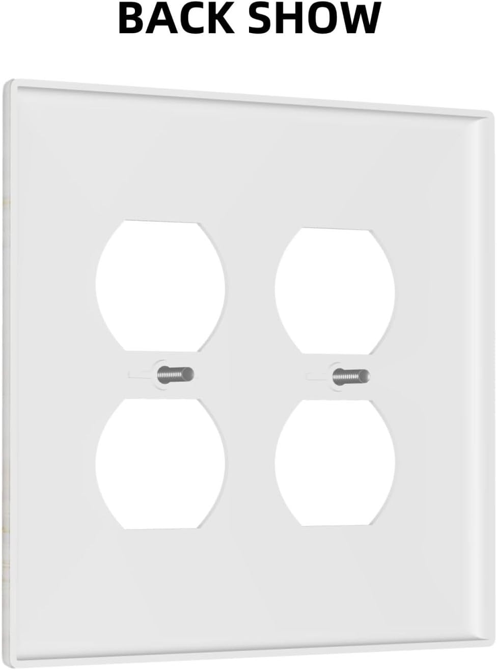 White Grey Gold Marble Simple Tiles Outlet Covers 2 Gang Double Duplex Decorative Light Switch Covers Electrical Wallplates Socket Faceplate for Bathroom Kitchen Decor