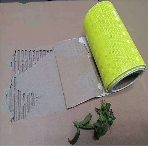 Fluorescent Yellow Reflective Tape Outdoor Waterproof 6 inch, High Visibility Warning Safety Industrial Marking Tape (11 feet)