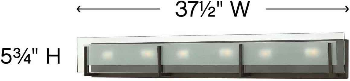 Hinkley Latitude Collection 37.5" Six Light 360W G9 Bathroom Vanity Fixture, Oil Rubbed Bronze