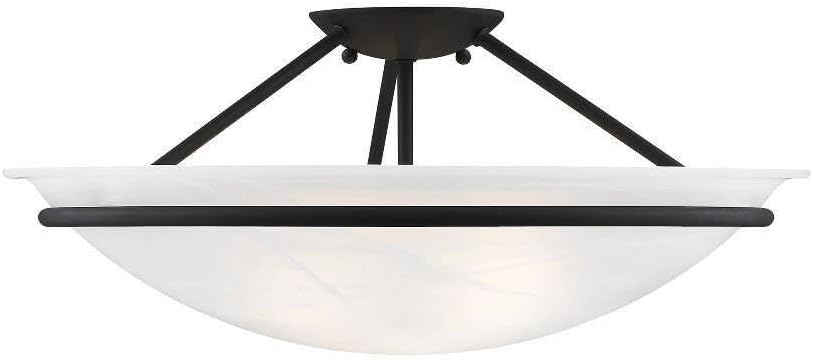 Livex Lighting 4825-04 Newburgh 3-Light Ceiling Mount, Black