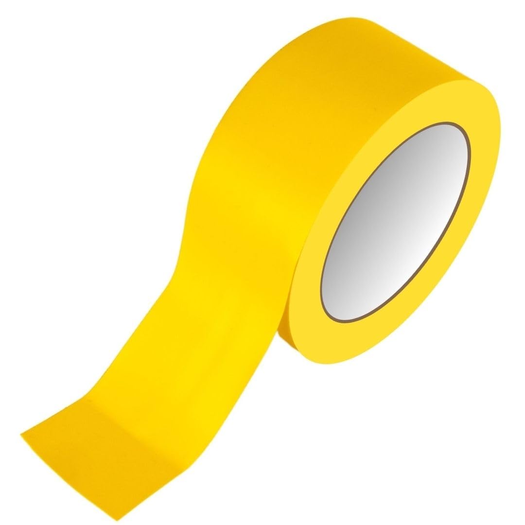 GTSE 2 inch x 108 ft Yellow PVC Vinyl Floor Tape, 24 Rolls, Safety Marking Tape, 6 mil Thick, Suitable for Dance Floors, Gyms, Warehouses, Sports Facilities