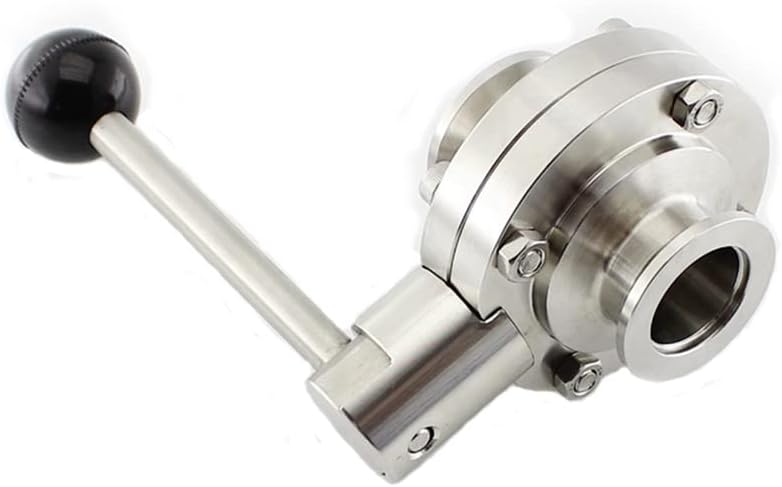 SHERICH KF25 Vacuum Butterfly Valve, Stainless Steel 304 Three-clamp Butterfly Valve with Handle and Silicone (KF25)