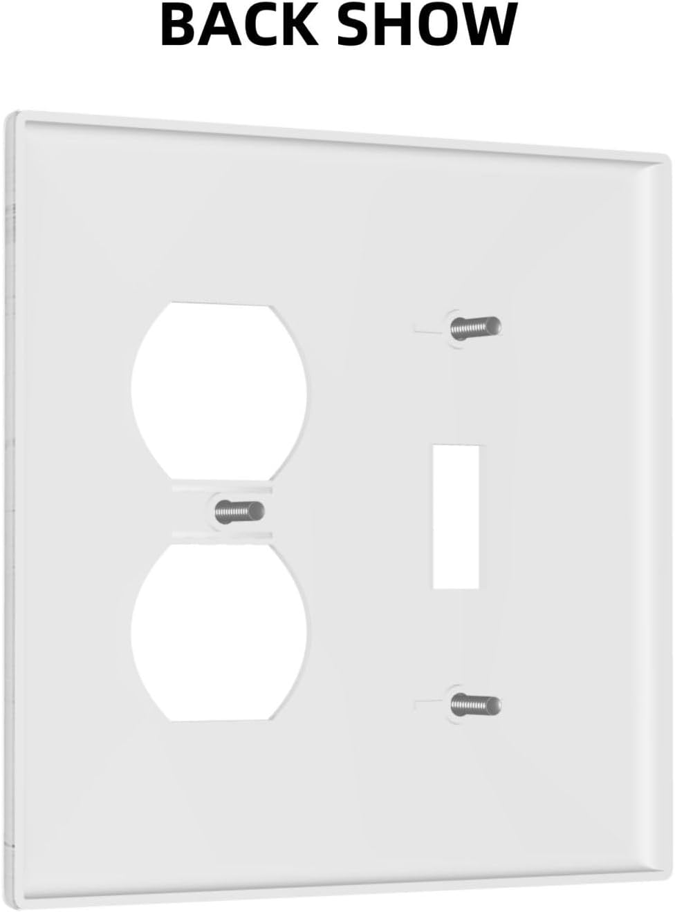 Wallplates White Grey Abstract Modern Marble 1 Toggle 1 Duplex Switch Plate Electrical GFCI Faceplate Decorative Light Switch Covers for Bathroom Kitchen Decor