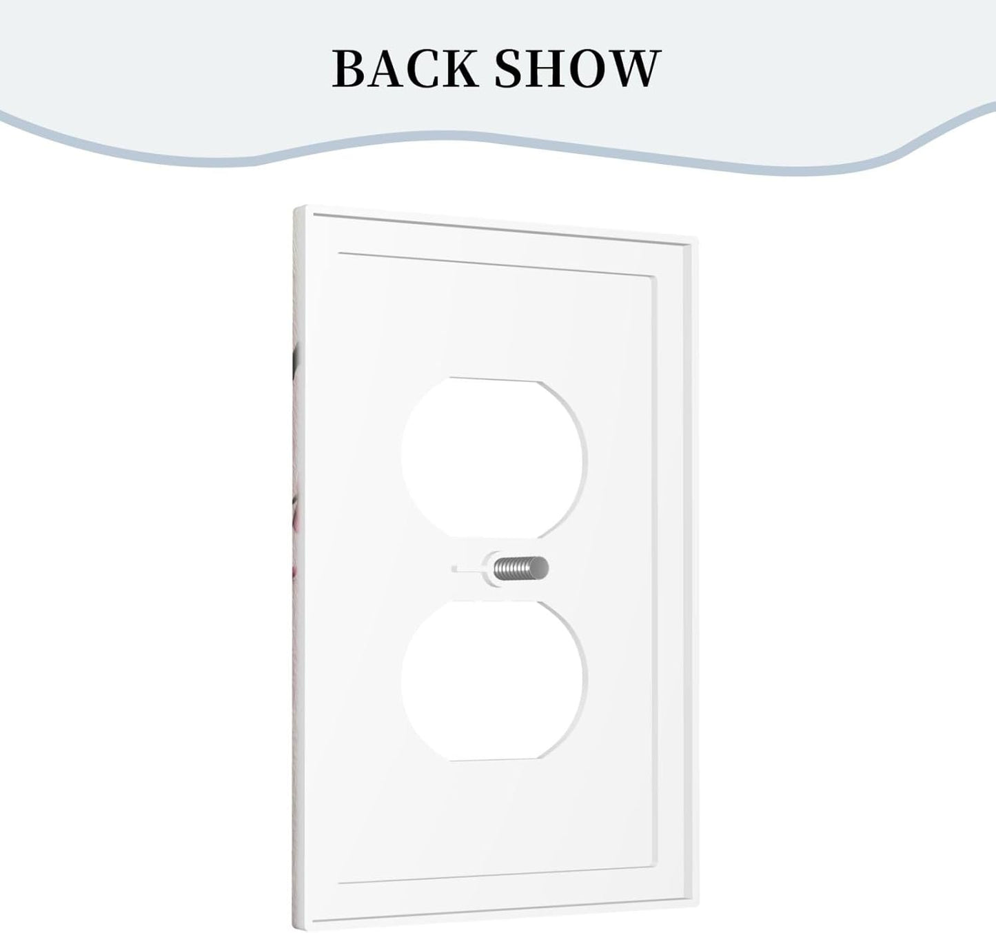 Branch with Pink Flowers Light Switch Cover 1 Gang Outlet Plate Single Duplex Wall Plate Covers Decorative Switchplate Covers Electrical Faceplate for Home Decor